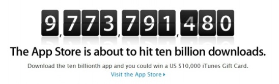 Apple to Give $10,000 to 10 Billionth Downloader