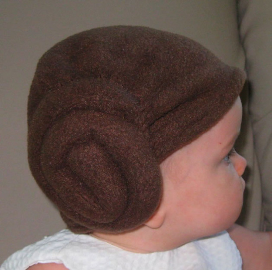 Make this awesome Princess Leia baby hat