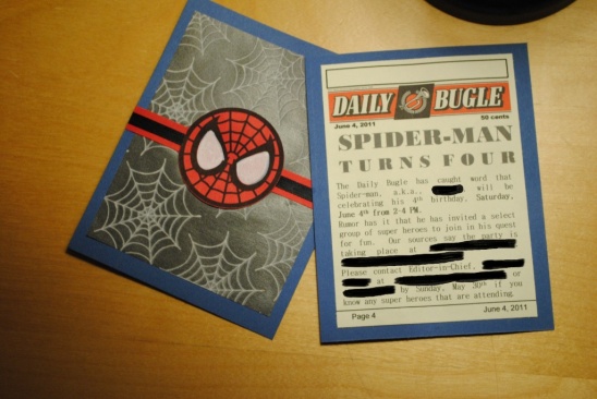 Cool DIY Spider-Man Invites