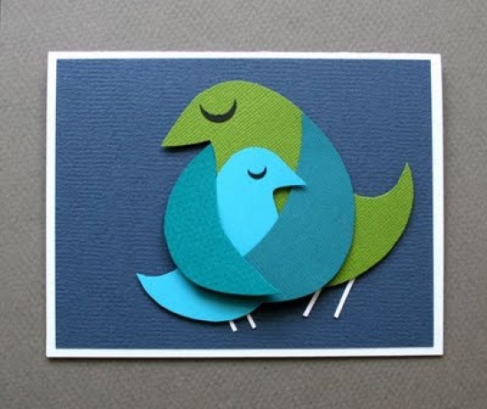 Make this adorbable bird card for Mom