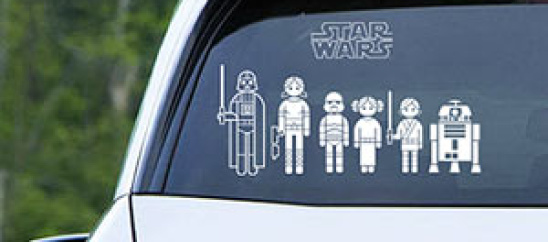 Star Wars family decals are way cooler than the stick figure ones most families have.